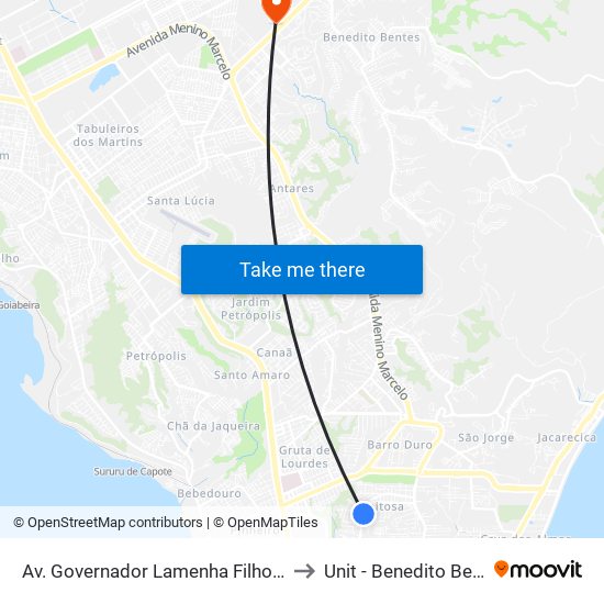 Av. Governador Lamenha Filho, 1832 to Unit - Benedito Bentes map