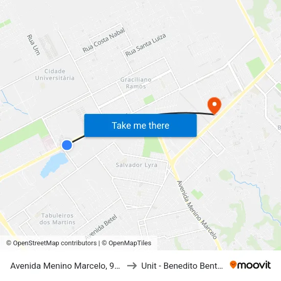Avenida Menino Marcelo, 996 to Unit - Benedito Bentes map