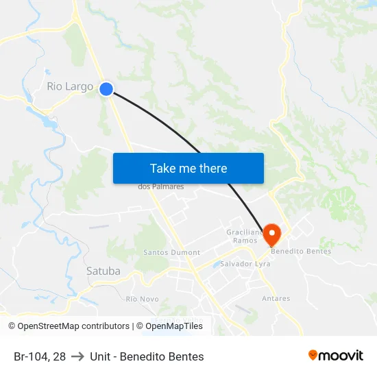 Br-104, 28 to Unit - Benedito Bentes map
