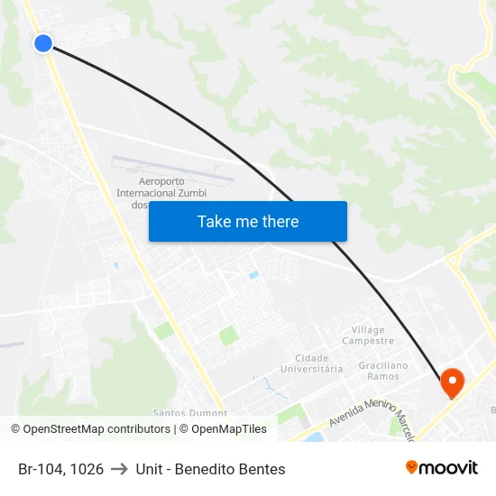 Br-104, 1026 to Unit - Benedito Bentes map