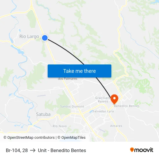 Br-104, 28 to Unit - Benedito Bentes map