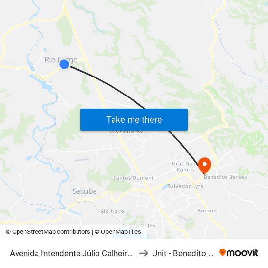 Avenida Intendente Júlio Calheiros, 417-499 to Unit - Benedito Bentes map