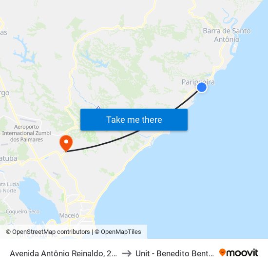 Avenida Antônio Reinaldo, 259 to Unit - Benedito Bentes map