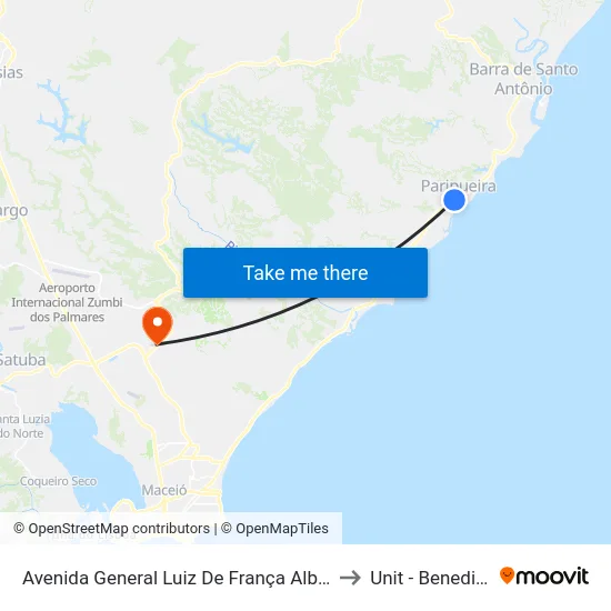 Avenida General Luiz De França Albuquerque, 1771-1891 to Unit - Benedito Bentes map