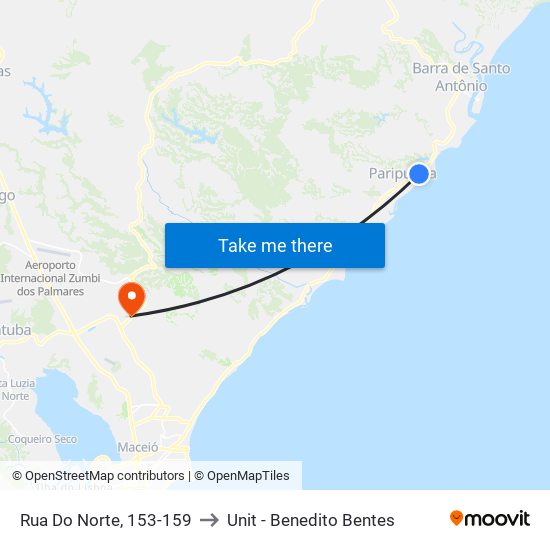 Rua Do Norte, 153-159 to Unit - Benedito Bentes map