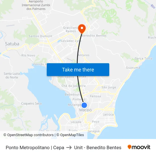 Ponto Metropolitano | Cepa to Unit - Benedito Bentes map