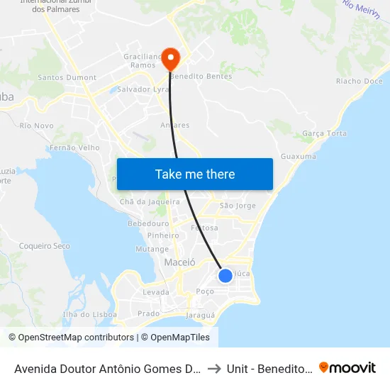 Avenida Doutor Antônio Gomes De Barros, 1176 to Unit - Benedito Bentes map