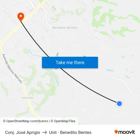 Conj. José Aprigio to Unit - Benedito Bentes map