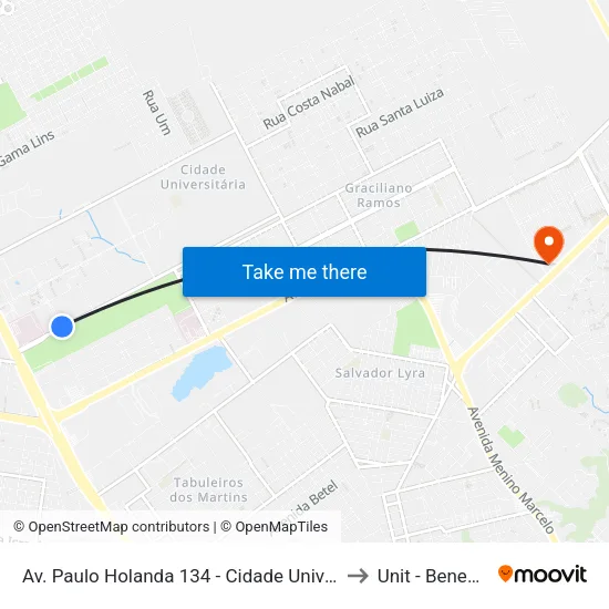 Av. Paulo Holanda 134 - Cidade Universitária Maceió - Al Brasil to Unit - Benedito Bentes map