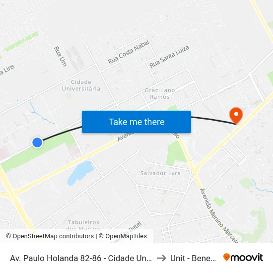 Av. Paulo Holanda 82-86 - Cidade Universitária Maceió - Al Brasil to Unit - Benedito Bentes map