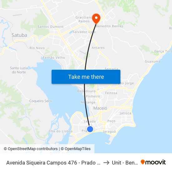 Avenida Siqueira Campos 476 - Prado Maceió - Al República Federativa Do Brasil to Unit - Benedito Bentes map