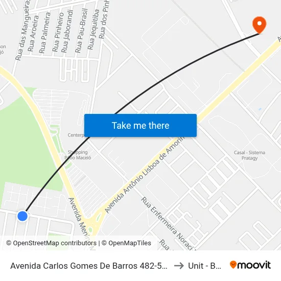 Avenida Carlos Gomes De Barros 482-500 - Tabuleiro Do Martins Maceió - Al 57081-010 Brasil to Unit - Benedito Bentes map
