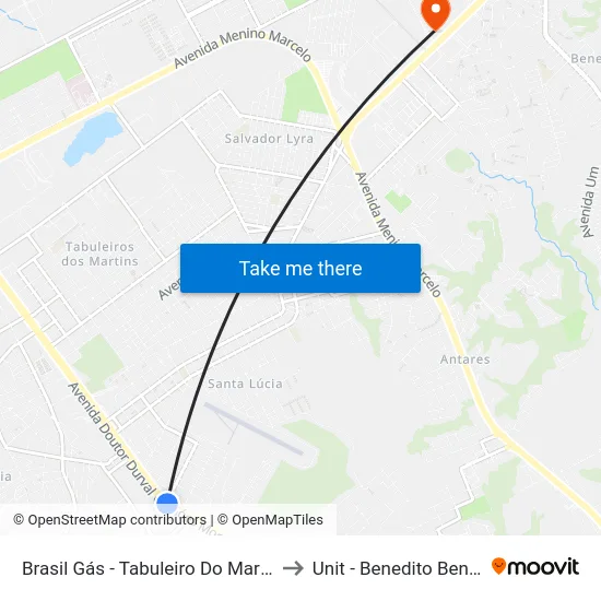 Brasil Gás - Tabuleiro Do Martins to Unit - Benedito Bentes map