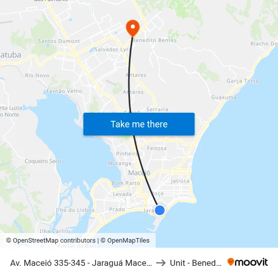 Av. Maceió 335-345 - Jaraguá Maceió - Al 57022-080 Brasil to Unit - Benedito Bentes map
