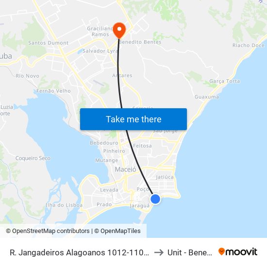R. Jangadeiros Alagoanos 1012-1100 - Pajuçara Maceió - Al Brasil to Unit - Benedito Bentes map