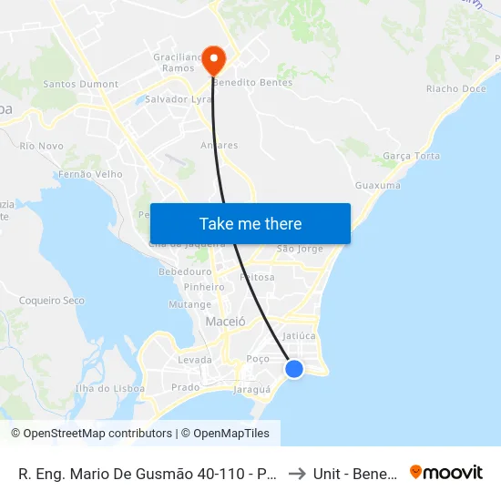 R. Eng. Mario De Gusmão 40-110 - Ponta Verde Maceió - Al Brasil to Unit - Benedito Bentes map