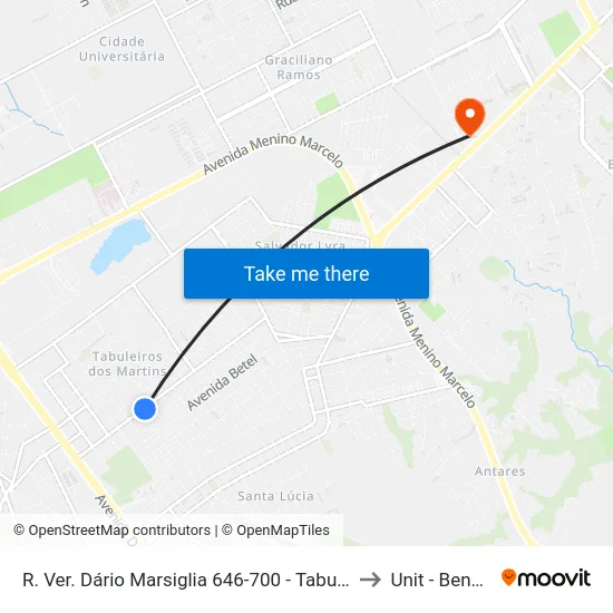 R. Ver. Dário Marsiglia 646-700 - Tabuleiro Do Martins Maceió - Al Brasil to Unit - Benedito Bentes map