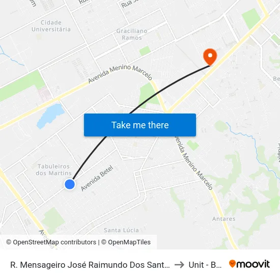 R. Mensageiro José Raimundo Dos Santos 03 - Tabuleiro Do Martins Maceió - Al 57082-620 Brasil to Unit - Benedito Bentes map