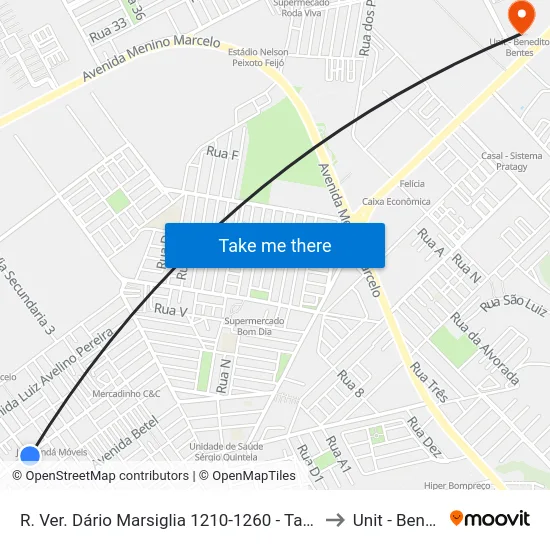 R. Ver. Dário Marsiglia 1210-1260 - Tabuleiro Do Martins Maceió - Al Brasil to Unit - Benedito Bentes map