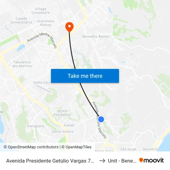 Avenida Presidente Getúlio Vargas 70 Serraria Maceió - Alagoas Brasil to Unit - Benedito Bentes map