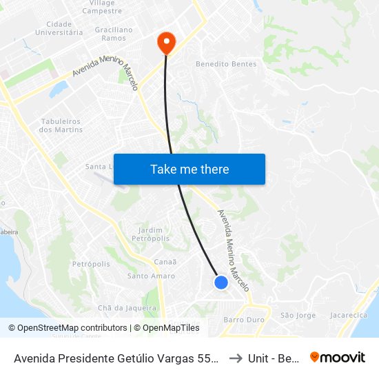 Avenida Presidente Getúlio Vargas 552-600 - Serraria Maceió - Al 57046-840 Brasil to Unit - Benedito Bentes map