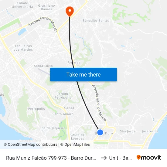 Rua Muniz Falcão 799-973 - Barro Duro Maceió - Al República Federativa Do Brasil to Unit - Benedito Bentes map