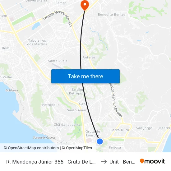 R. Mendonça Júnior 355 - Gruta De Lourdes Maceió - Al 57052-480 Brasil to Unit - Benedito Bentes map