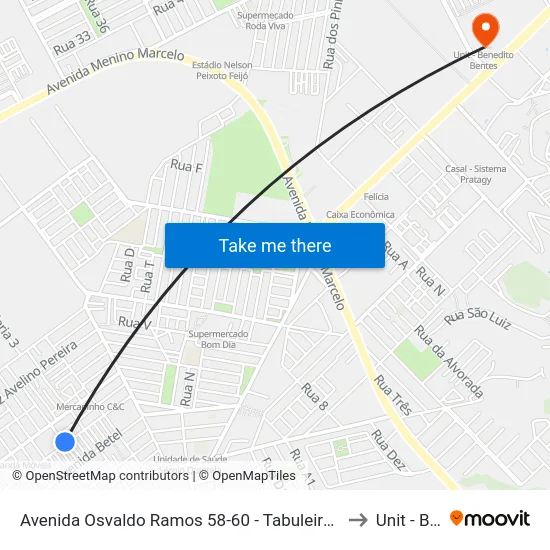 Avenida Osvaldo Ramos 58-60 - Tabuleiro Do Martins Maceió - Al 57082-820 República Federativa Do Brasil to Unit - Benedito Bentes map