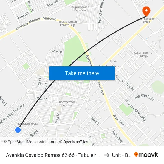 Avenida Osvaldo Ramos 62-66 - Tabuleiro Do Martins Maceió - Al 57082-820 República Federativa Do Brasil to Unit - Benedito Bentes map