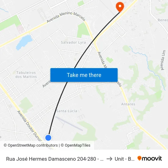 Rua José Hermes Damasceno 204-280 - Santa Lúcia Maceió - Al 57082-010 República Federativa Do Brasil to Unit - Benedito Bentes map