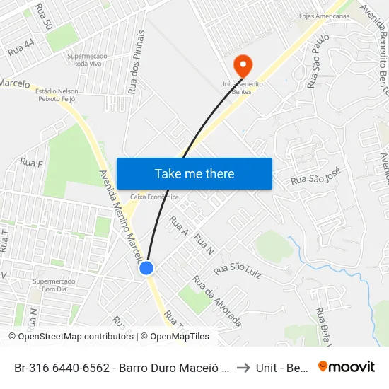 Br-316 6440-6562 - Barro Duro Maceió - Al 57081-385 República Federativa Do Brasil to Unit - Benedito Bentes map