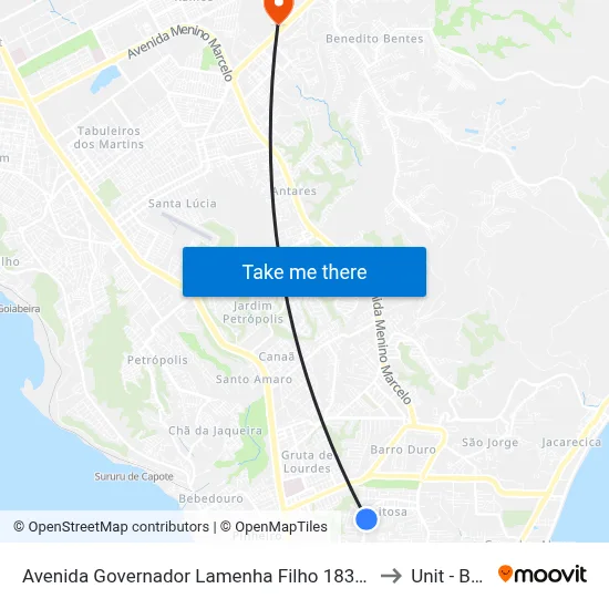 Avenida Governador Lamenha Filho 1832-1950 - Feitosa Maceió - Al República Federativa Do Brasil to Unit - Benedito Bentes map