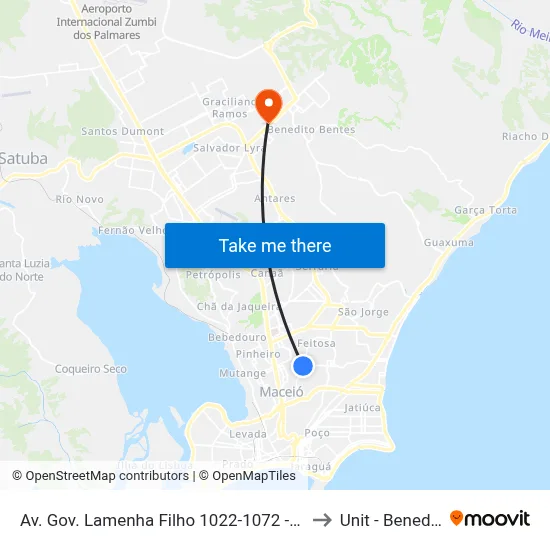 Av. Gov. Lamenha Filho 1022-1072 - Feitosa Maceió - Al Brasil to Unit - Benedito Bentes map