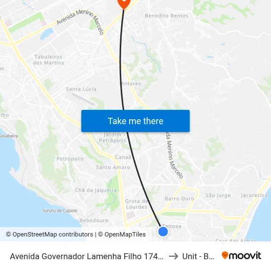 Avenida Governador Lamenha Filho 1742-1808 - ????? Maceió - Al República Federativa Do Brasil to Unit - Benedito Bentes map