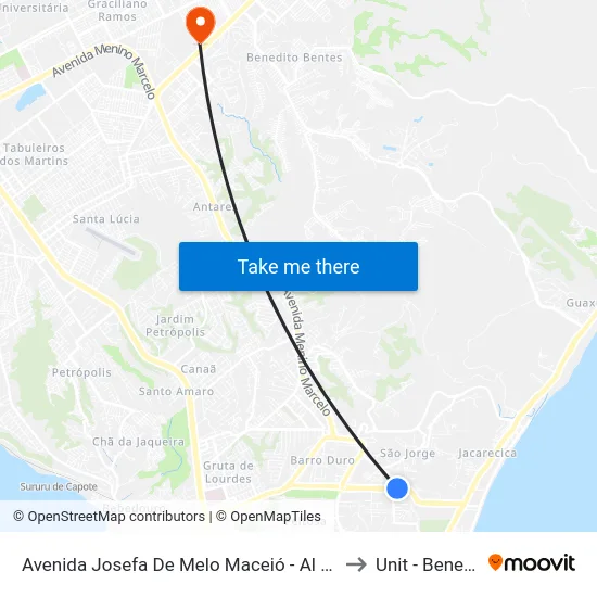 Avenida Josefa De Melo Maceió - Al República Federativa Do Brasil to Unit - Benedito Bentes map