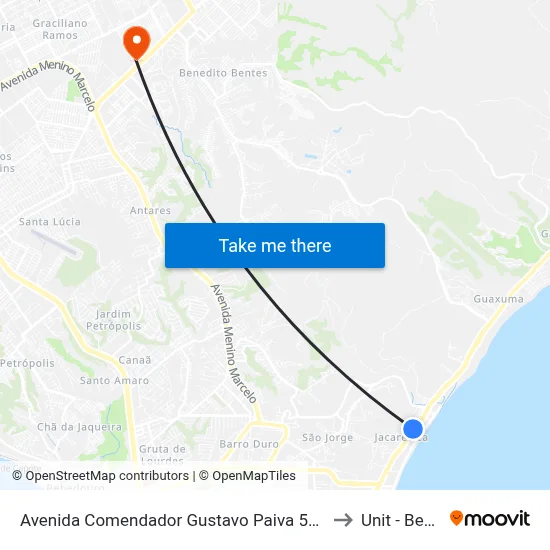 Avenida Comendador Gustavo Paiva 5591-5747 - Cruz Das Almas Maceió - Al Brasil to Unit - Benedito Bentes map