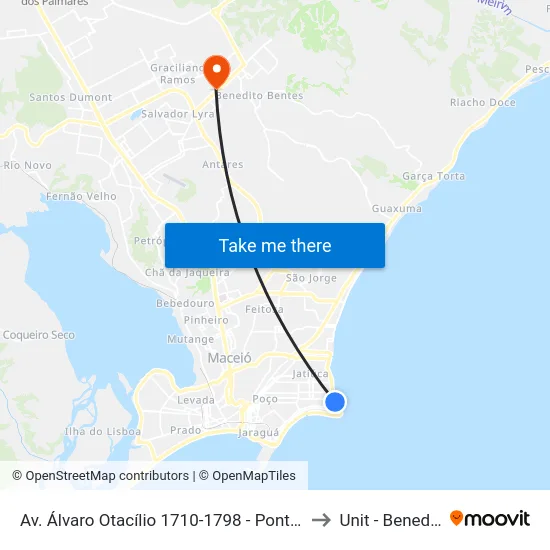 Av. Álvaro Otacílio 1710-1798 - Ponta Verde Maceió - Al Brazil to Unit - Benedito Bentes map