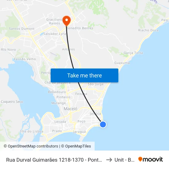Rua Durval Guimarães 1218-1370 - Ponta Verde Maceió - Al 57035-060 República Federativa Do Brasil to Unit - Benedito Bentes map