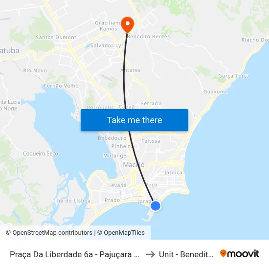 Praça Da Liberdade 6a - Pajuçara Maceió - Al Brasil to Unit - Benedito Bentes map