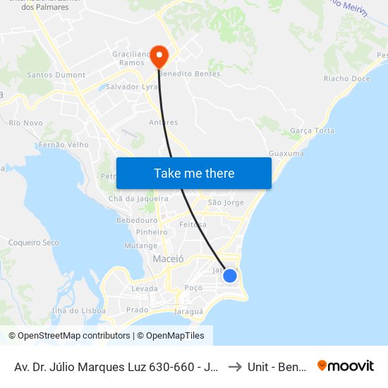 Av. Dr. Júlio Marques Luz 630-660 - Jatiúca Maceió - Al 57035-700 Brasil to Unit - Benedito Bentes map