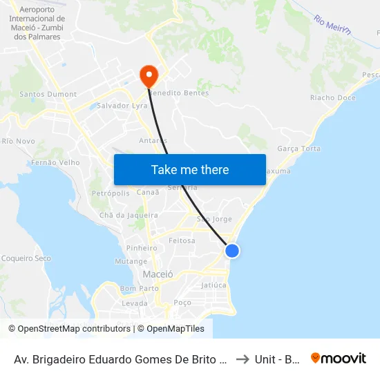 Av. Brigadeiro Eduardo Gomes De Brito 846-962 - Cruz Das Almas Maceió - Al 57038-230 Brasil to Unit - Benedito Bentes map