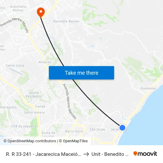 R. R 33-241 - Jacarecica Maceió - Al Brasil to Unit - Benedito Bentes map