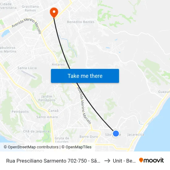 Rua Presciliano Sarmento 702-750 - São Jorge Maceió - Al República Federativa Do Brasil to Unit - Benedito Bentes map