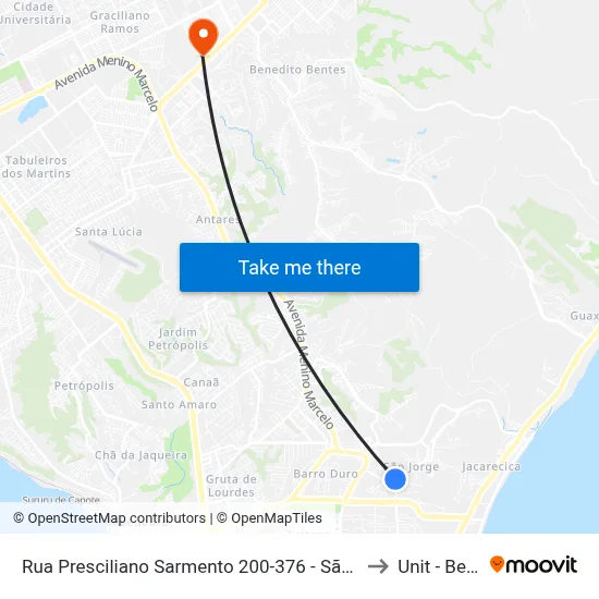 Rua Presciliano Sarmento 200-376 - São Jorge Maceió - Al República Federativa Do Brasil to Unit - Benedito Bentes map