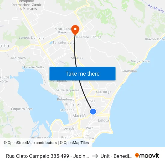 Rua Cleto Campelo 385-499 - Jacintinho Maceió - Al Brasil to Unit - Benedito Bentes map