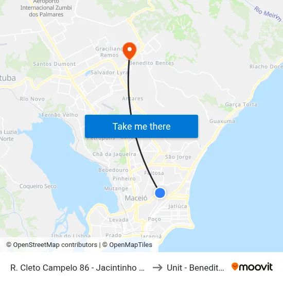 R. Cleto Campelo 86 - Jacintinho Maceió - Al Brasil to Unit - Benedito Bentes map