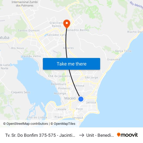Tv. Sr. Do Bonfim 375-575 - Jacintinho Maceió - Al Brasil to Unit - Benedito Bentes map