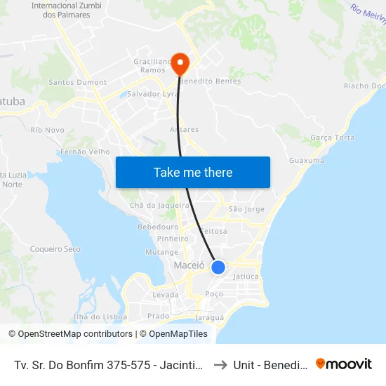 Tv. Sr. Do Bonfim 375-575 - Jacintinho Maceió - Al Brasil to Unit - Benedito Bentes map