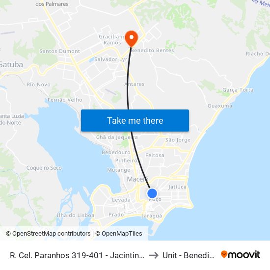 R. Cel. Paranhos 319-401 - Jacintinho Maceió - Al Brasil to Unit - Benedito Bentes map