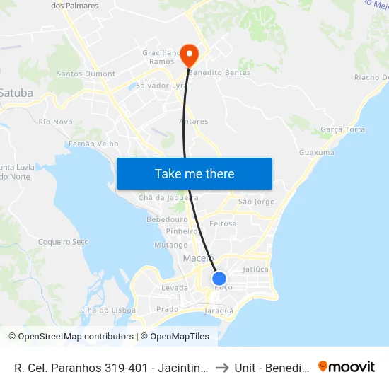 R. Cel. Paranhos 319-401 - Jacintinho Maceió - Al Brasil to Unit - Benedito Bentes map